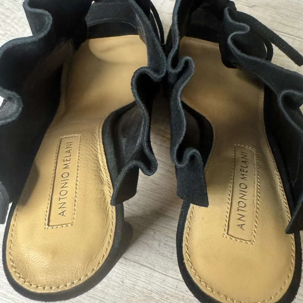 ANTONIO MELANI Black Suede Heels